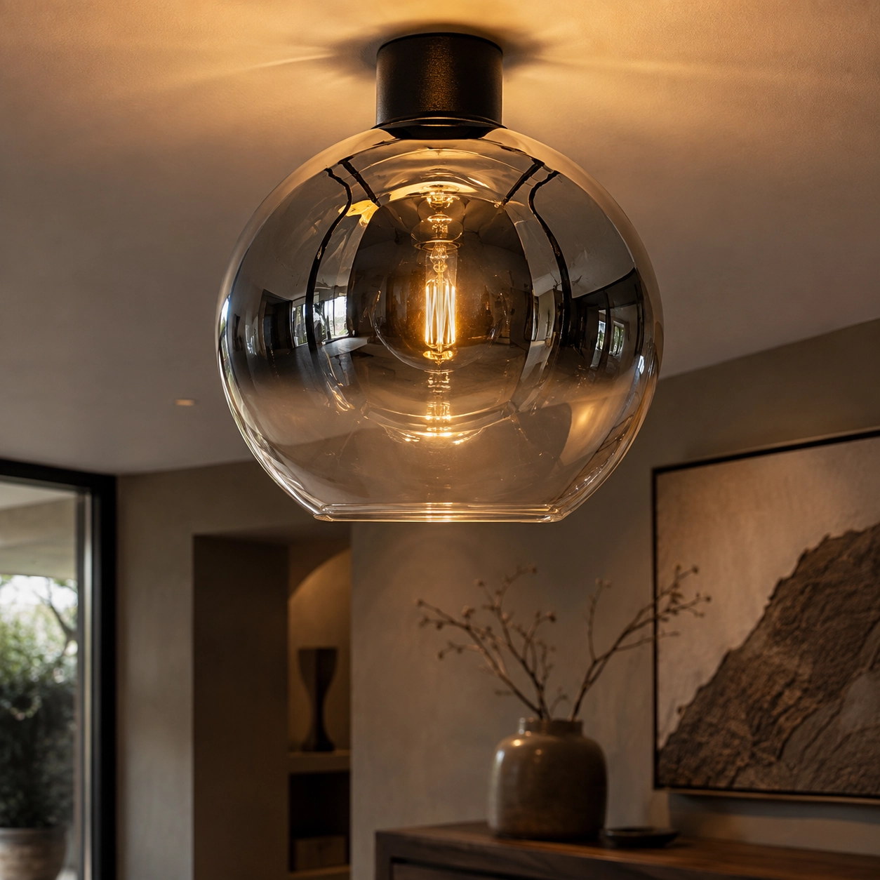 Glazen plafondlamp Rosario Ø 30cm