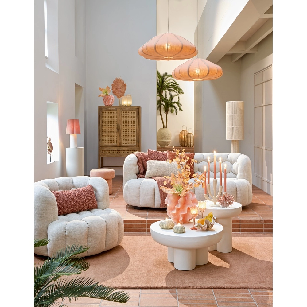 Stoffen hanglamp Cesano Ø 50cm - licht roze Light & Living 8717807779283