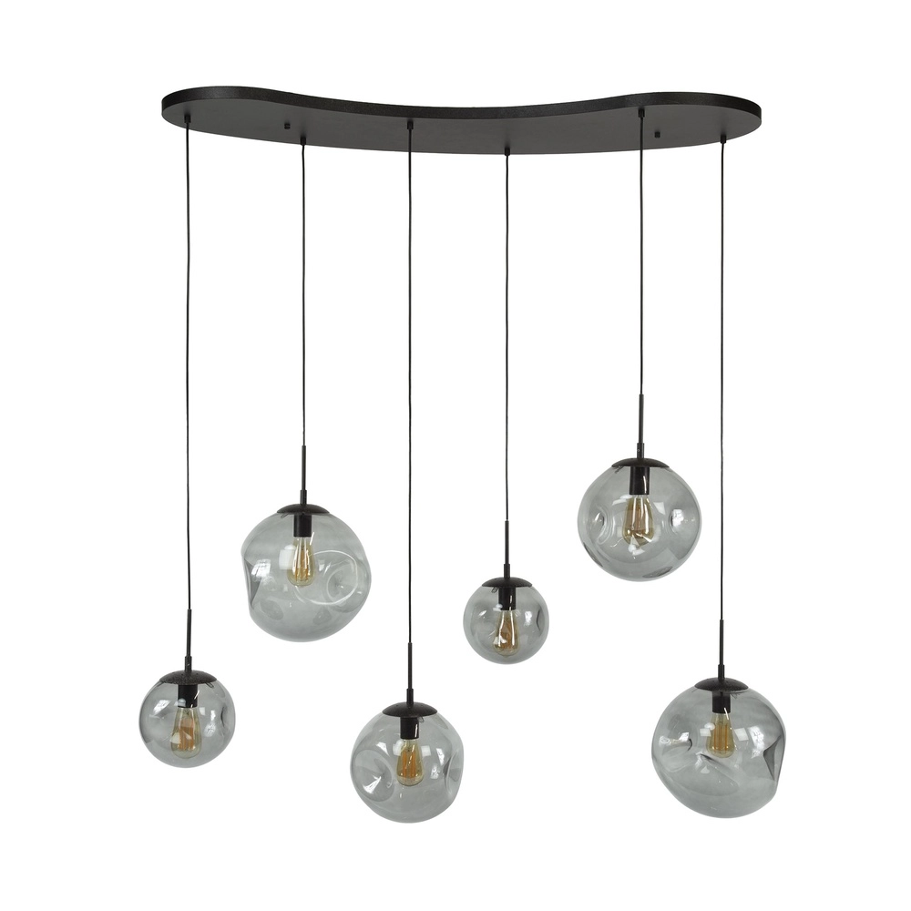6-lichts hanglamp Stellar met organische plafondplaat Lyora 8716803511729