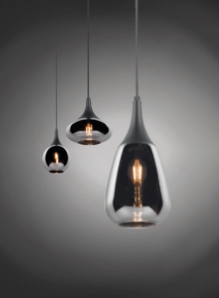 3-lichts hanglamp Lumina met smoke glas Trio 4017807542271