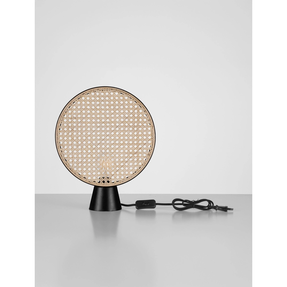 Tafellamp Tiera rotan met zwart Lyora 5212017477545