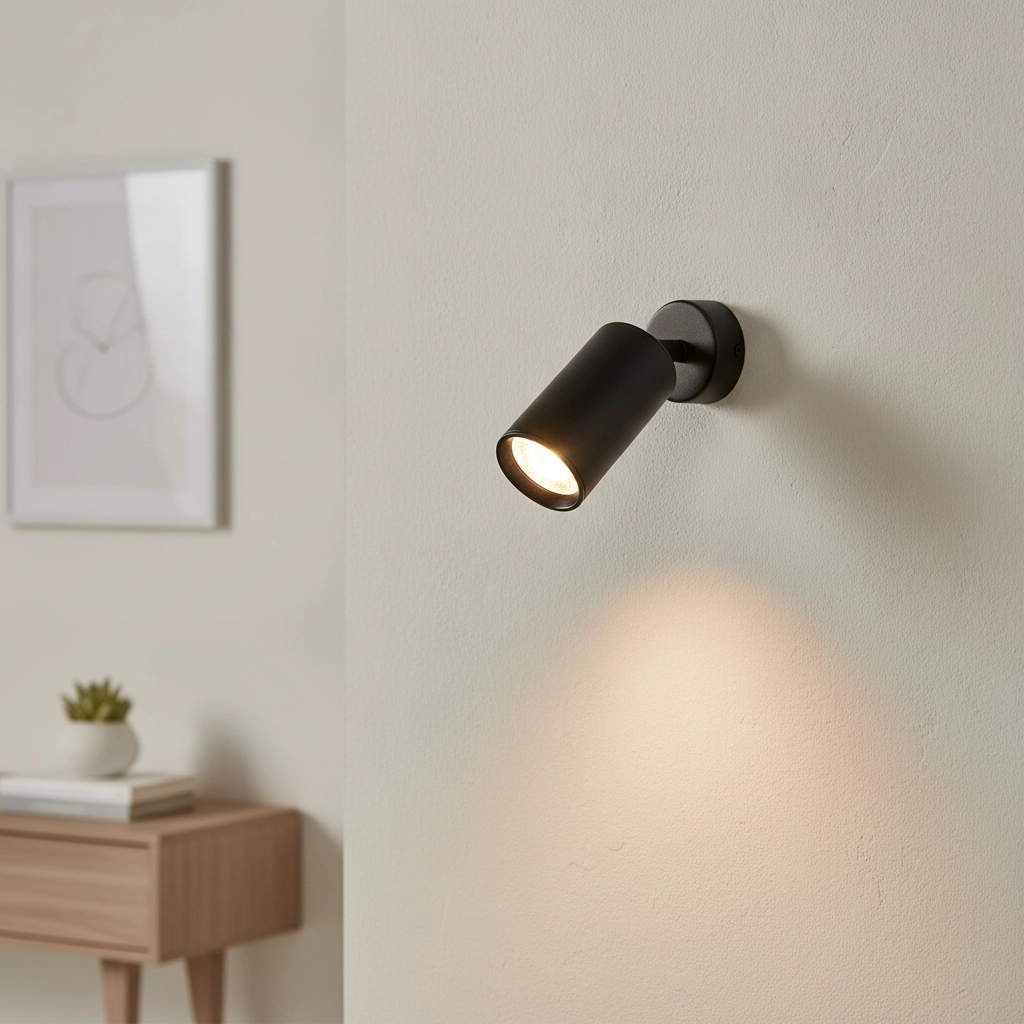 Wandspot Wan rond zwart
