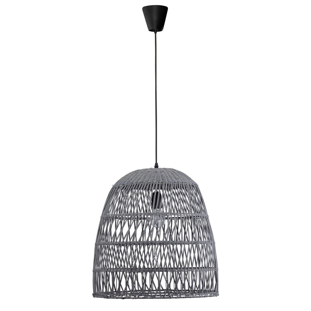 Grijze hanglamp Destin rotan Ø 46,5cm Lyora 5212017416667