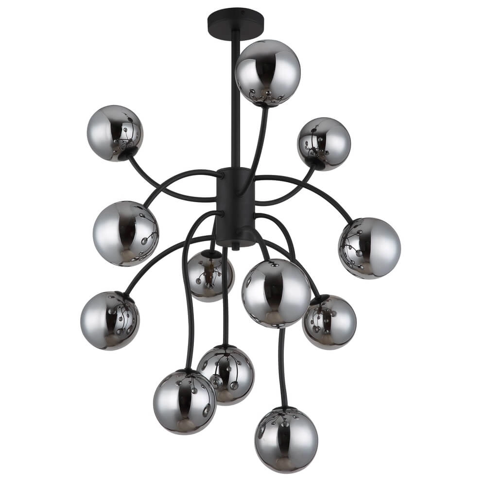Zwarte plafondlamp Riha 12-lichts Globo 9007371468522