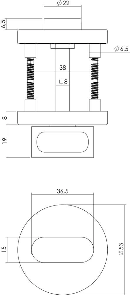 WC-sluiting Tira rozet met nok RVS Intersteel 8714186130490