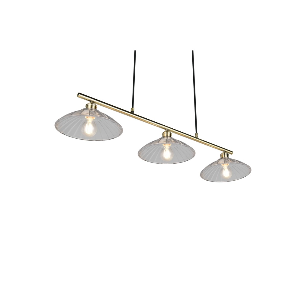 Klassieke hanglamp Eluna 3-lichts oud messing Trio 4017807682526