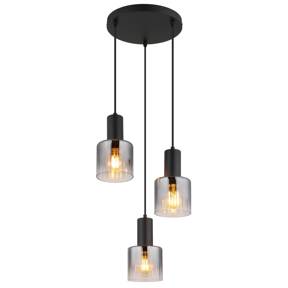 Design hanglamp Jack 3-lichts zwart
