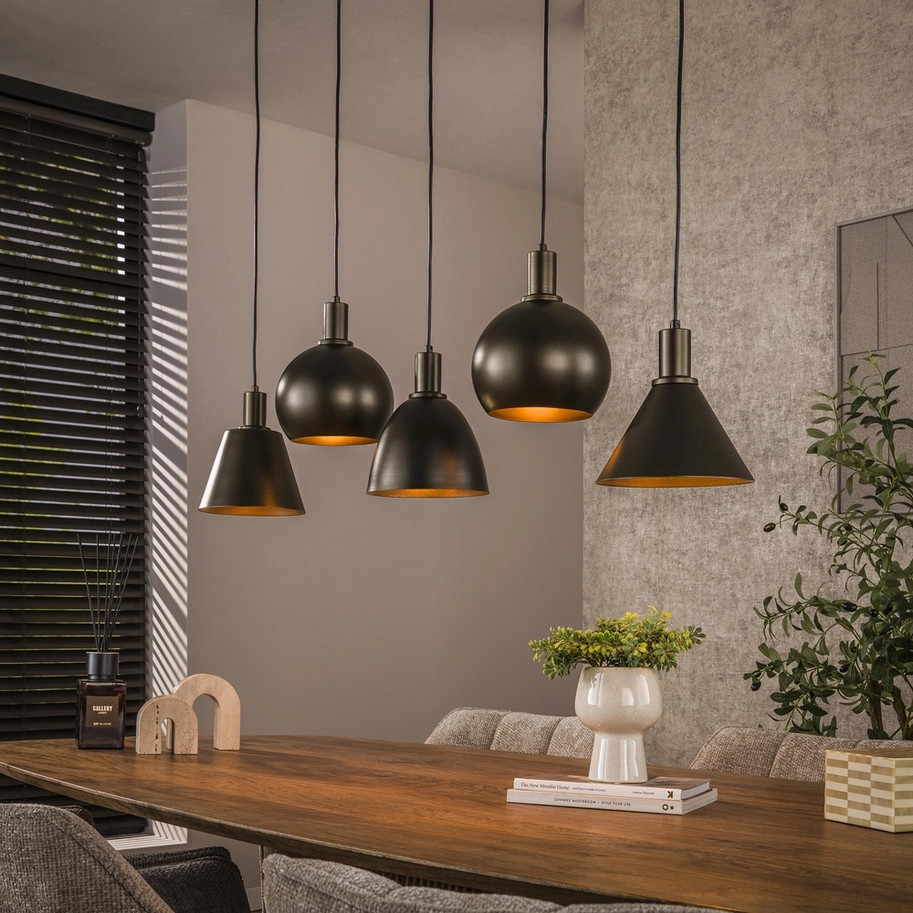 Eettafel hanglamp Metallo 5L - Sienna bruin - E27