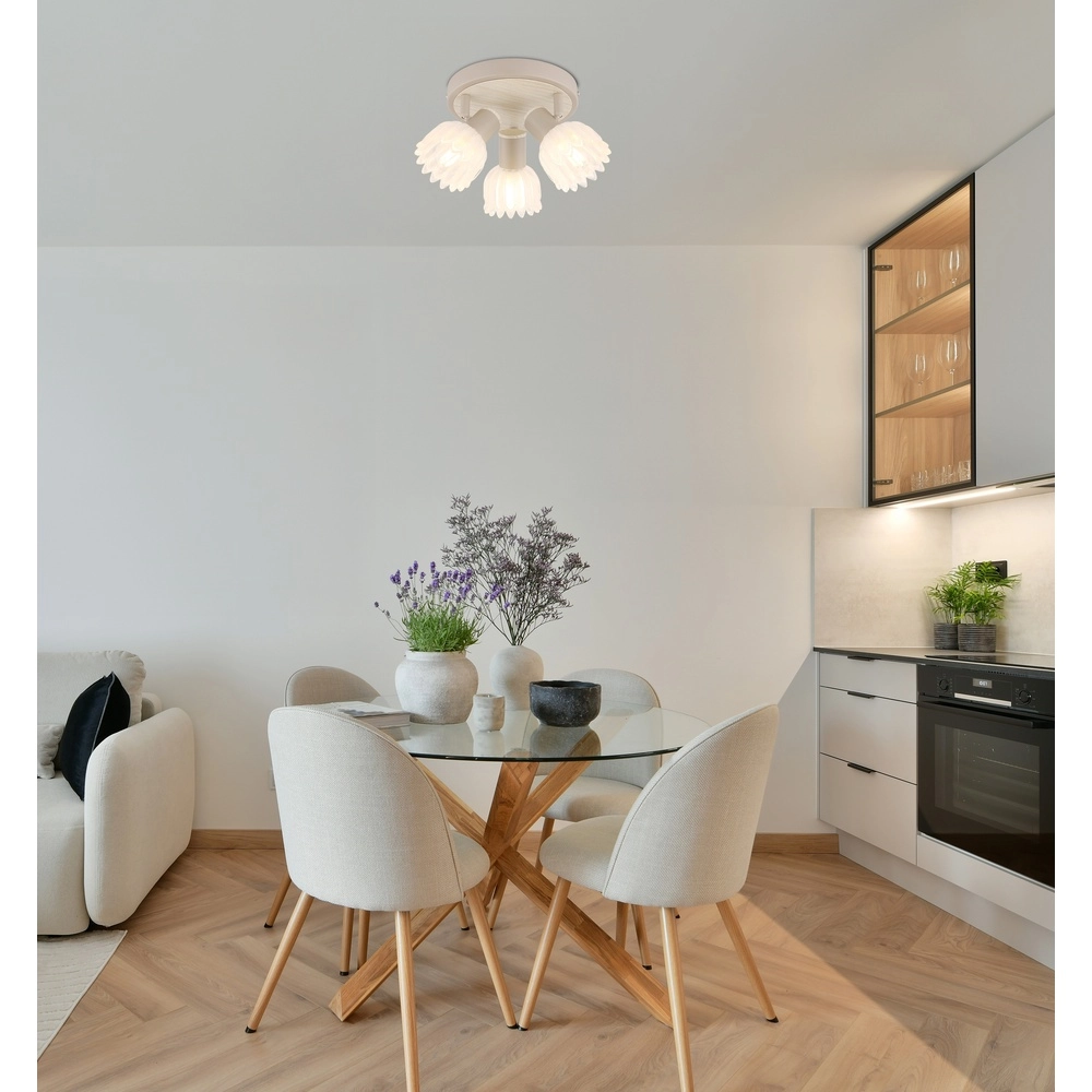 3-lichts plafondspot Planta zand bruin Globo 9007371572939