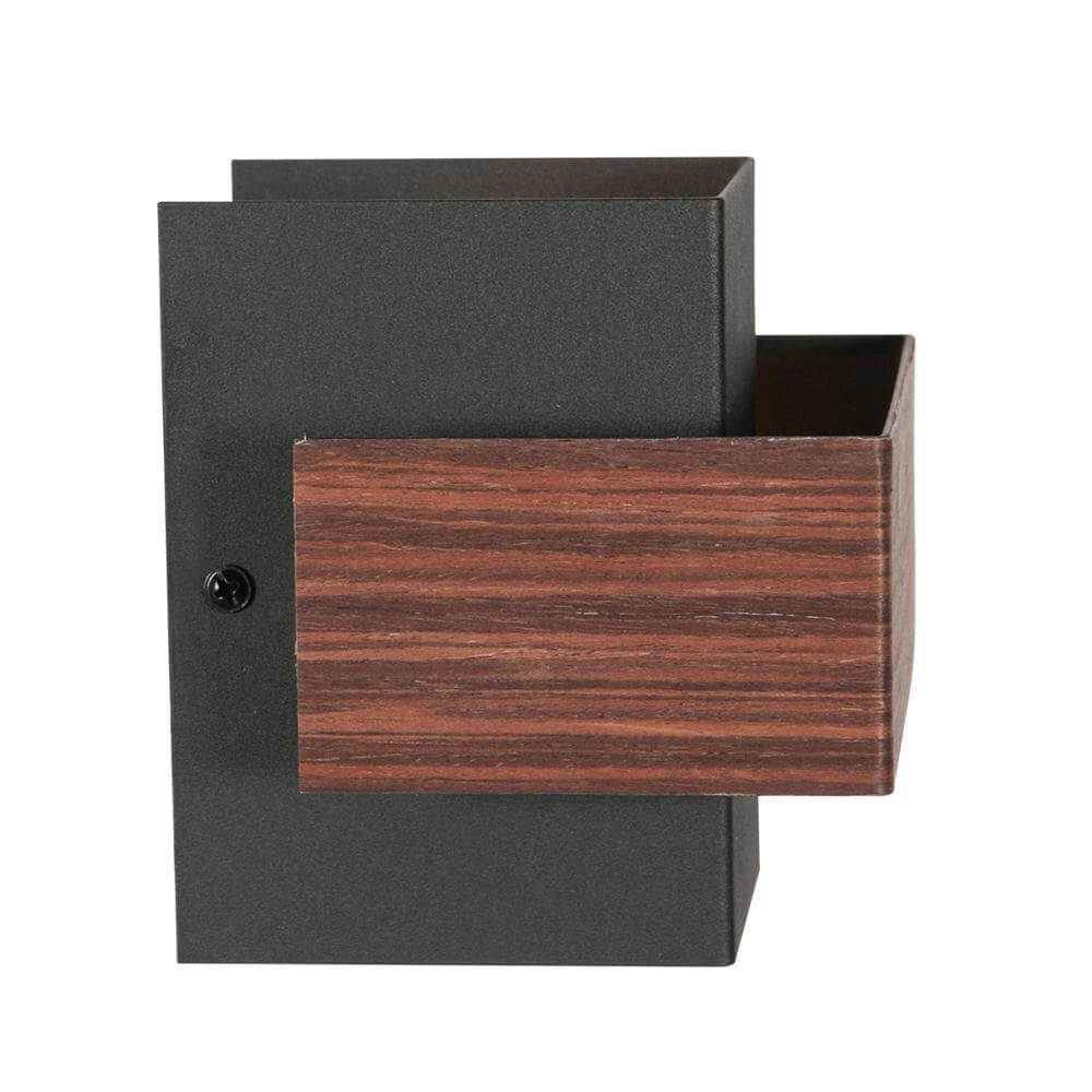 Wandlamp Muro zwart met hout S Steinhauer 8712746177749