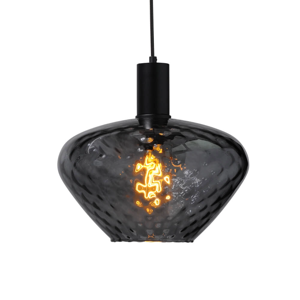 3-lichts hanglamp - zwart - Porto met verschillende glazen Masterlight 8718121270074