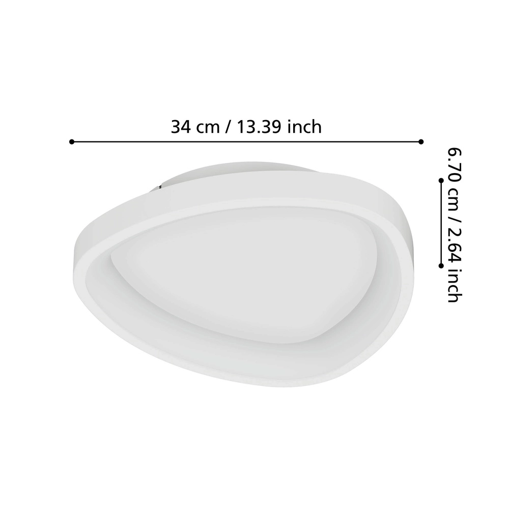 Moderne led plafondlamp Loretello wit - Ø 35cm Eglo 9008606316441