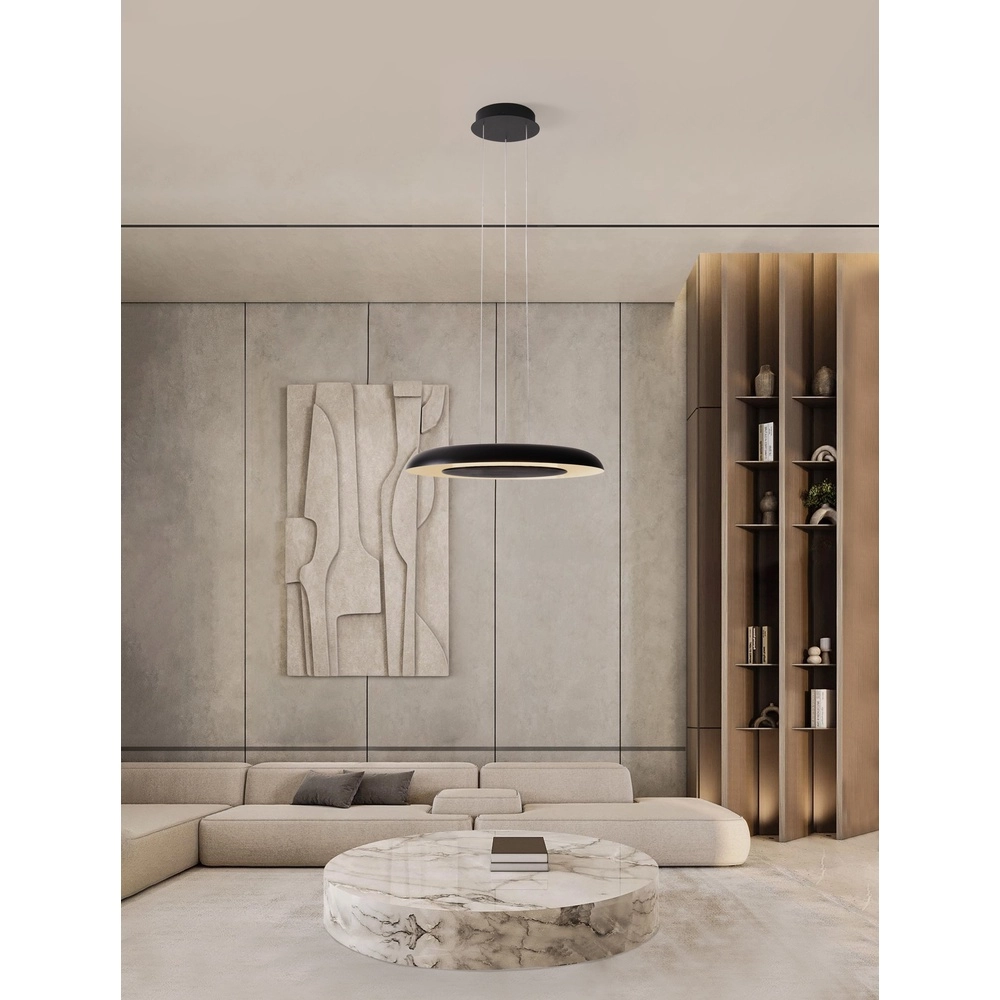 Moderne hanglamp Epos Ø 60cm zwart met wit Lyora 5212017463258