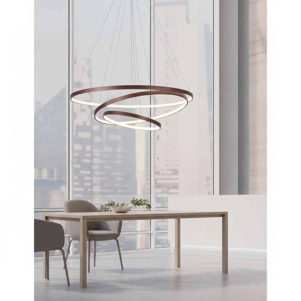 Design hanglamp Ferrol koffie bruin triple
