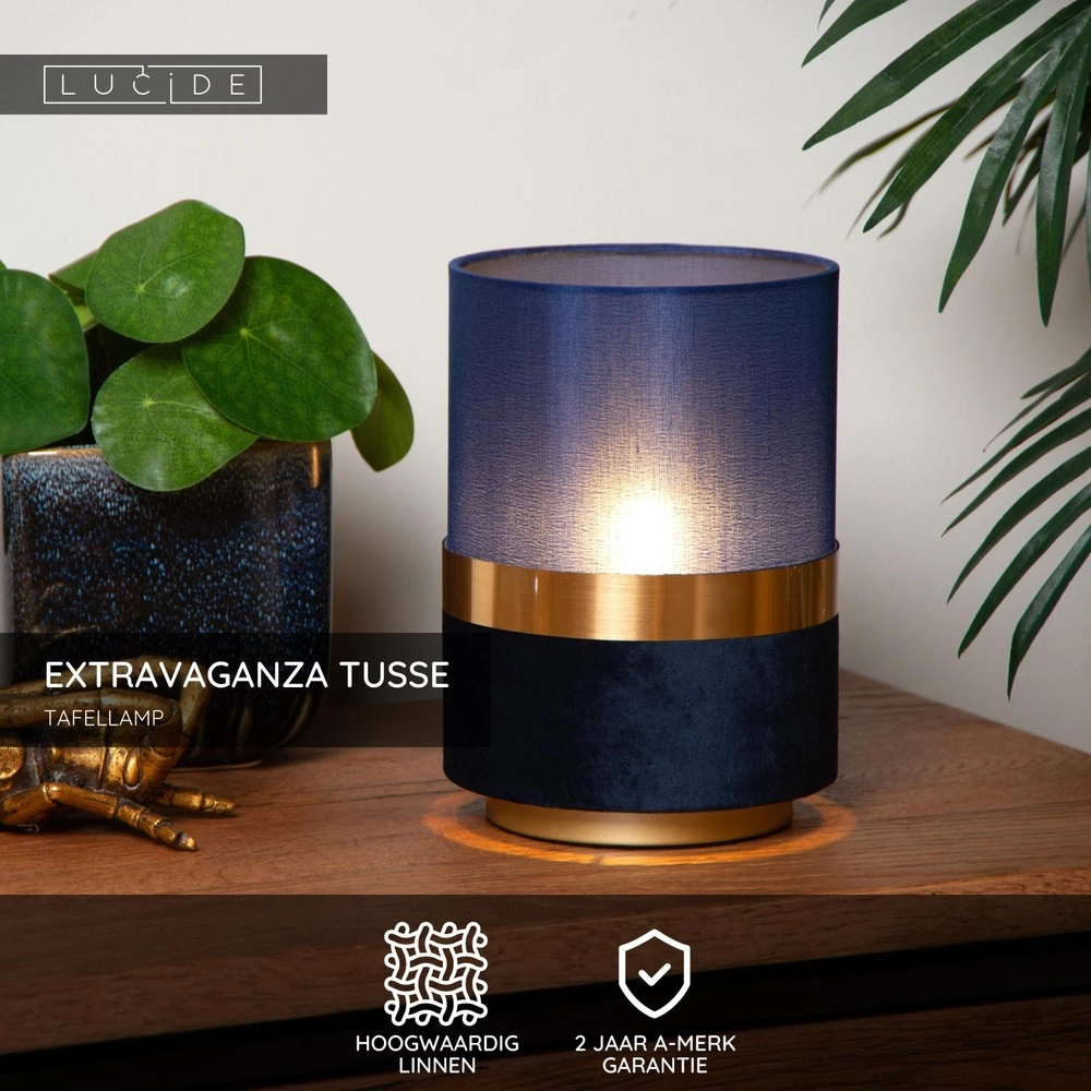 Design tafellamp Extravaganza Tusse blauw Ø 15cm Lucide 5411212105547