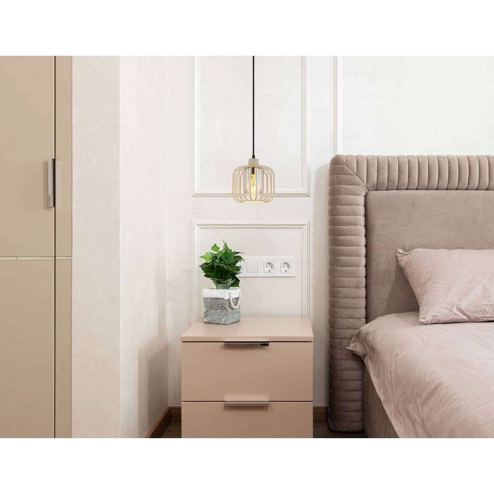 1-lichts hanglamp Alfred zand bruin Ø 18cm Globo 9007371525614