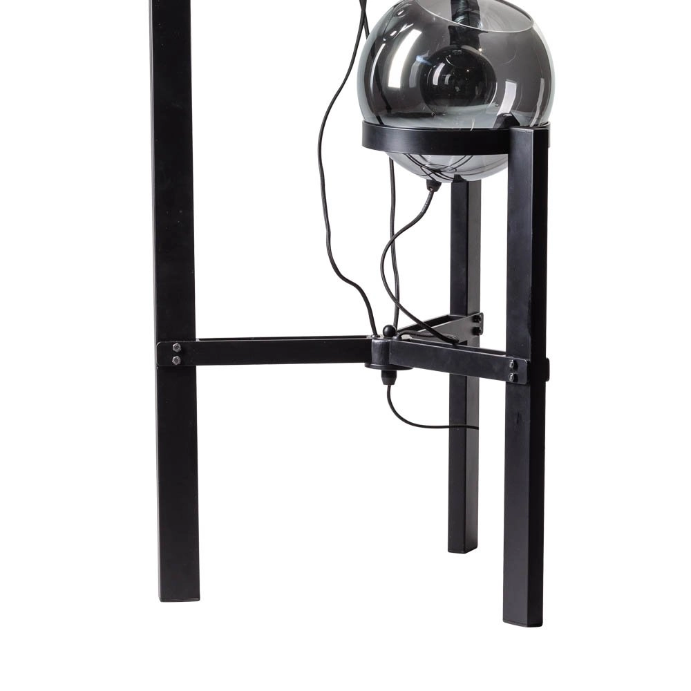 Glazen vloerlamp Orb 3-lichts zwart met spiegelglas ETH 8719075189283