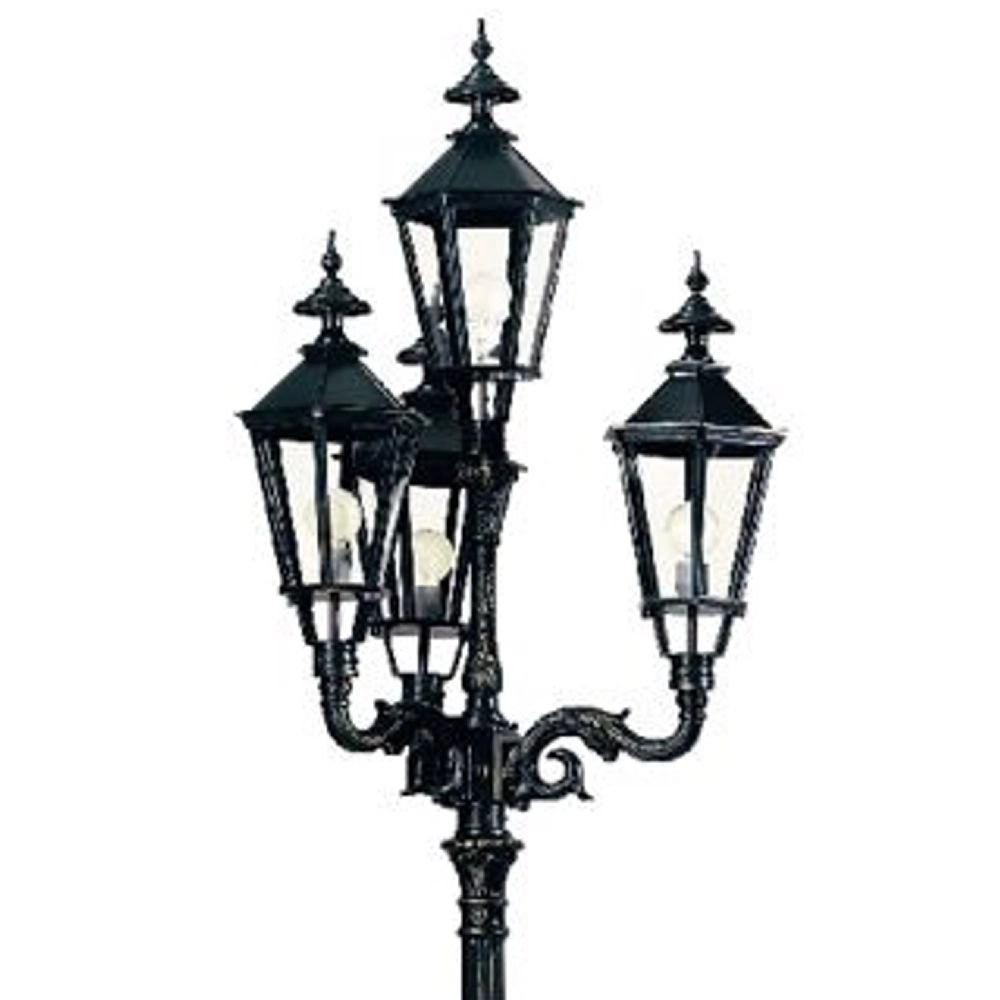 Nostalgische lantaarn Brussel 4-lichts - zwart KS Verlichting 8714732050104