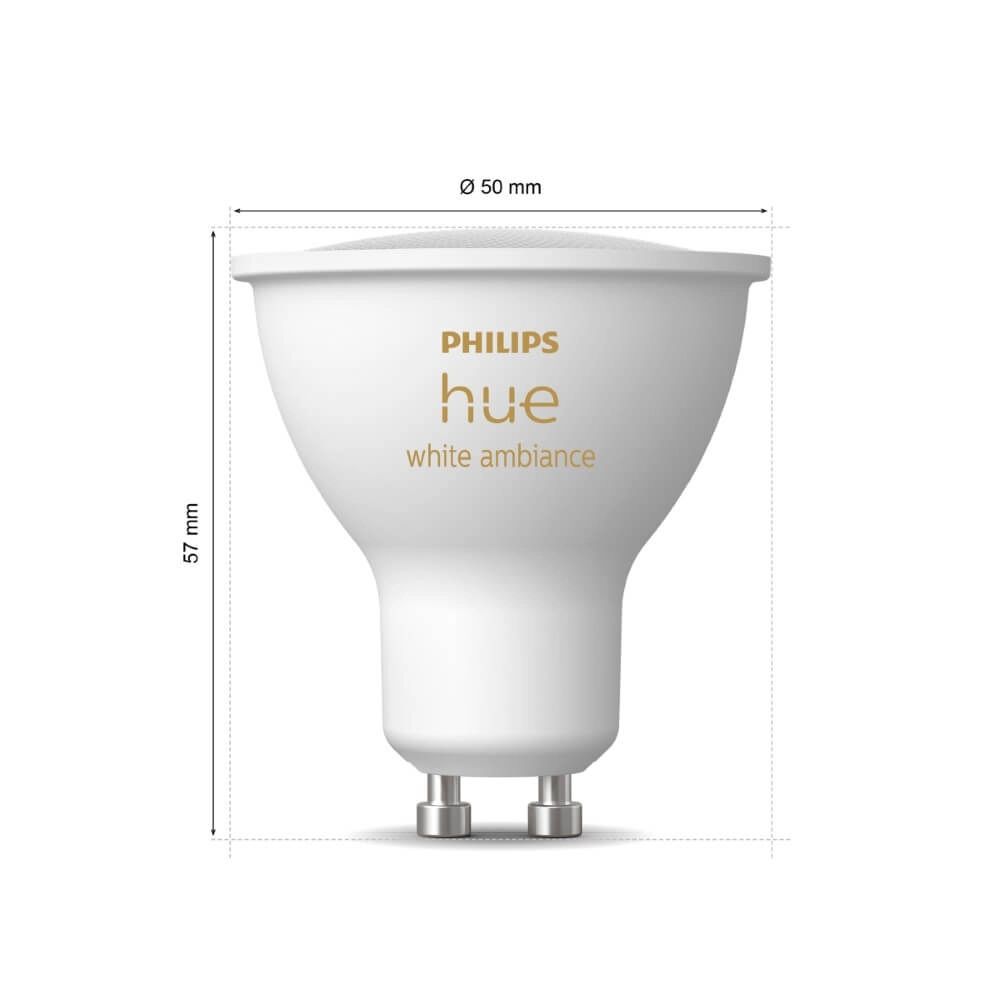 Lichtbron Hue GU10 - 4,2W - White Ambiance set van 2 Philips 8720169230033