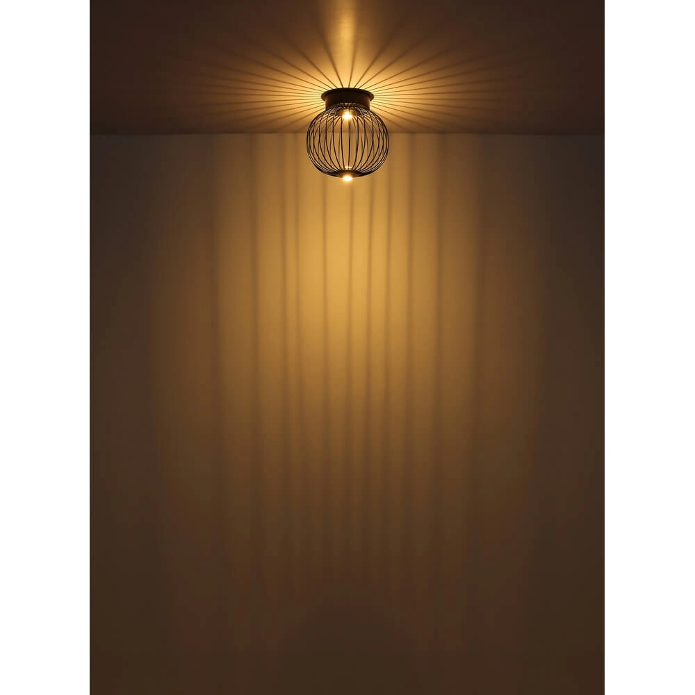 Zwarte plafondlamp Galway enkel kooi Ø 50cm Globo 9007371468331