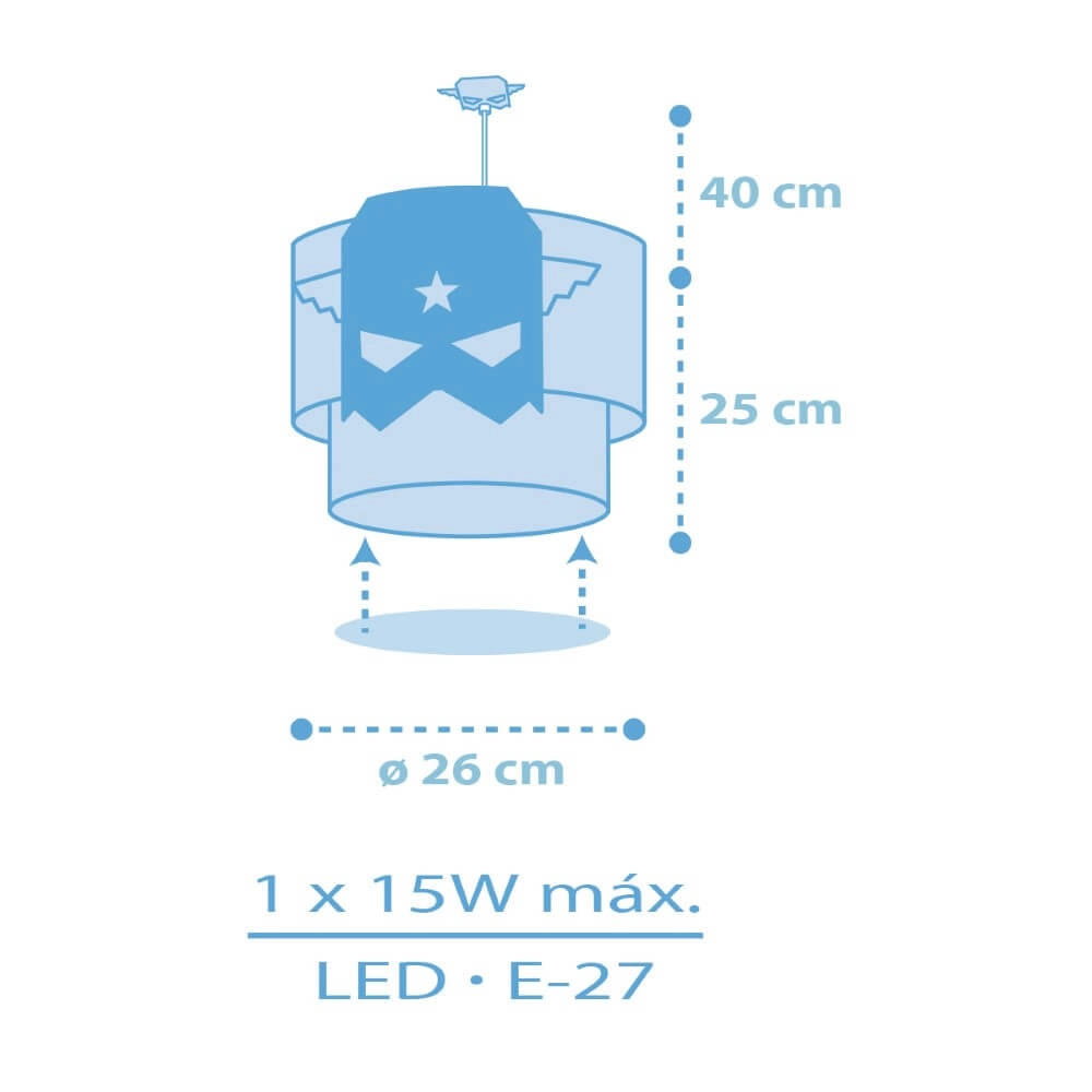 Kinderkamer hanglamp Blue Hero Ø 26cm Dalber 8420406618128