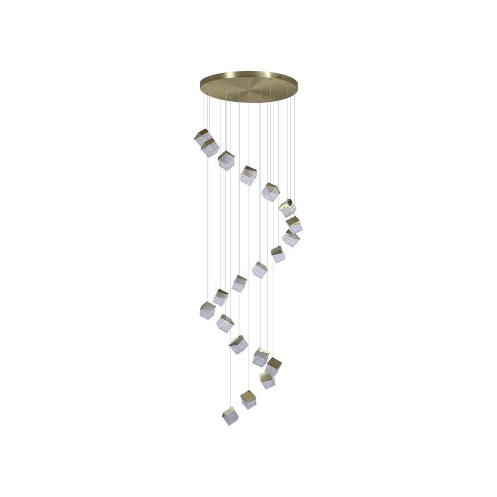 Design vide lamp Cuboid 20-lichts goud Searchlight 5053423302171