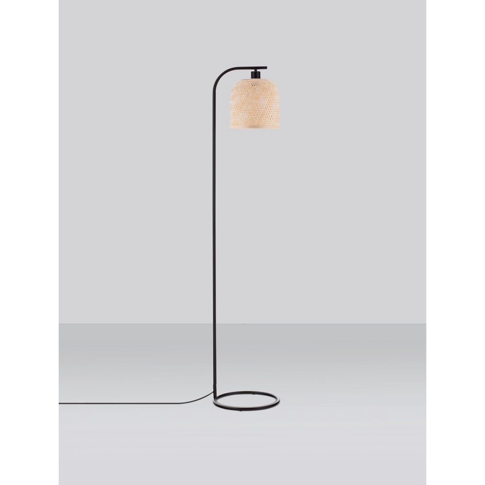 Vloerlamp Intra zwart met bamboe kapje Lyora 5212017454836