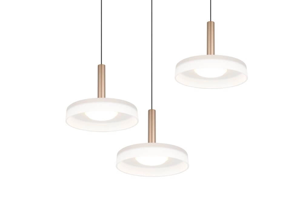 3-lichts led hanglamp Celeste wit glas Trio 4017807627398