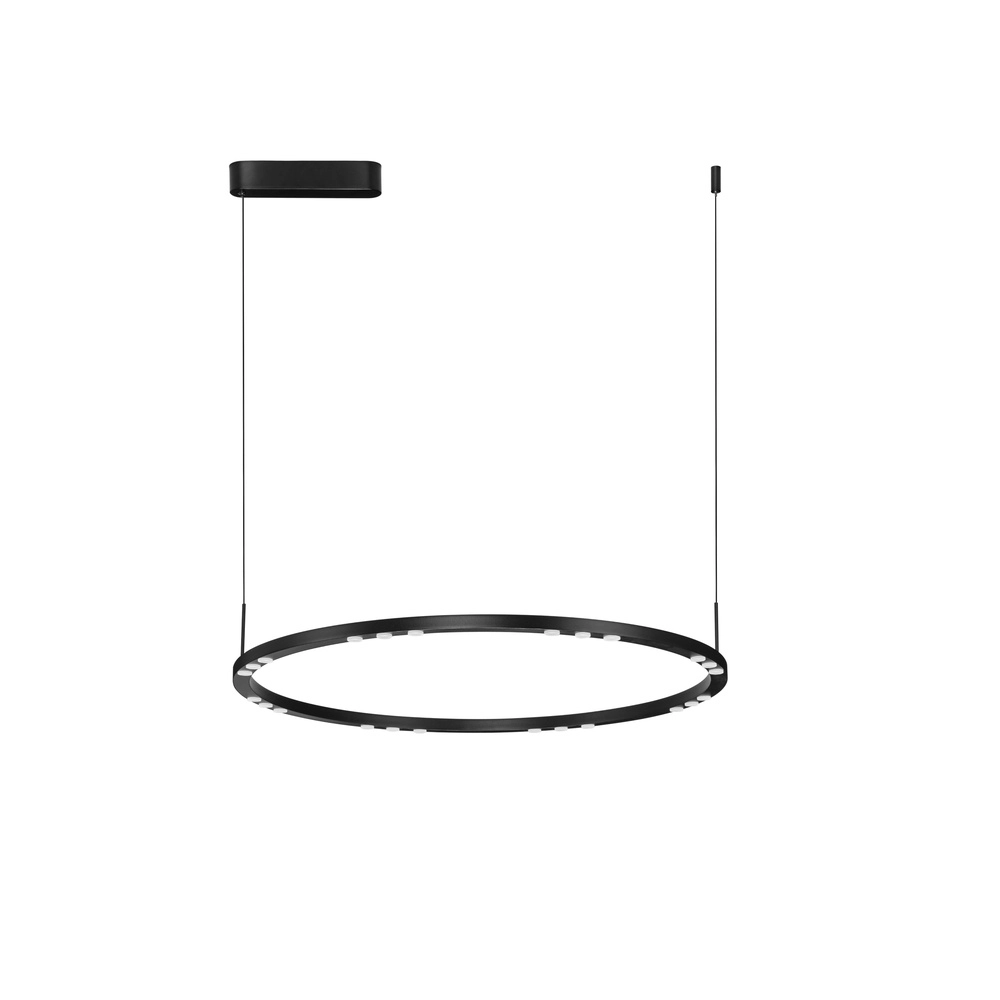 Sleek pendant lamp Lunette black Ø 80cm Lyora 5212017465207