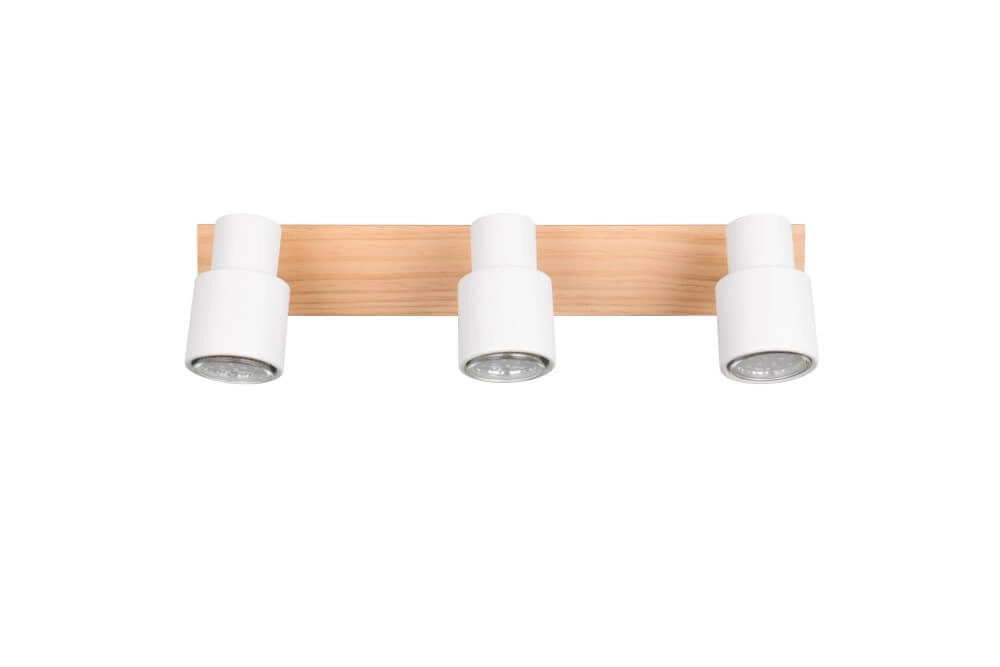 3-lichts plafondlamp Pierre wit met hout Trio 4017807638189
