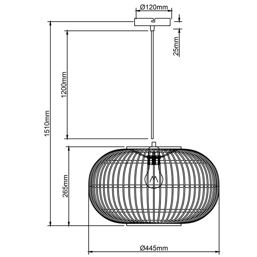 Rotan hanglamp Woodball Ø 44,5cm Brilliant 4004353413780
