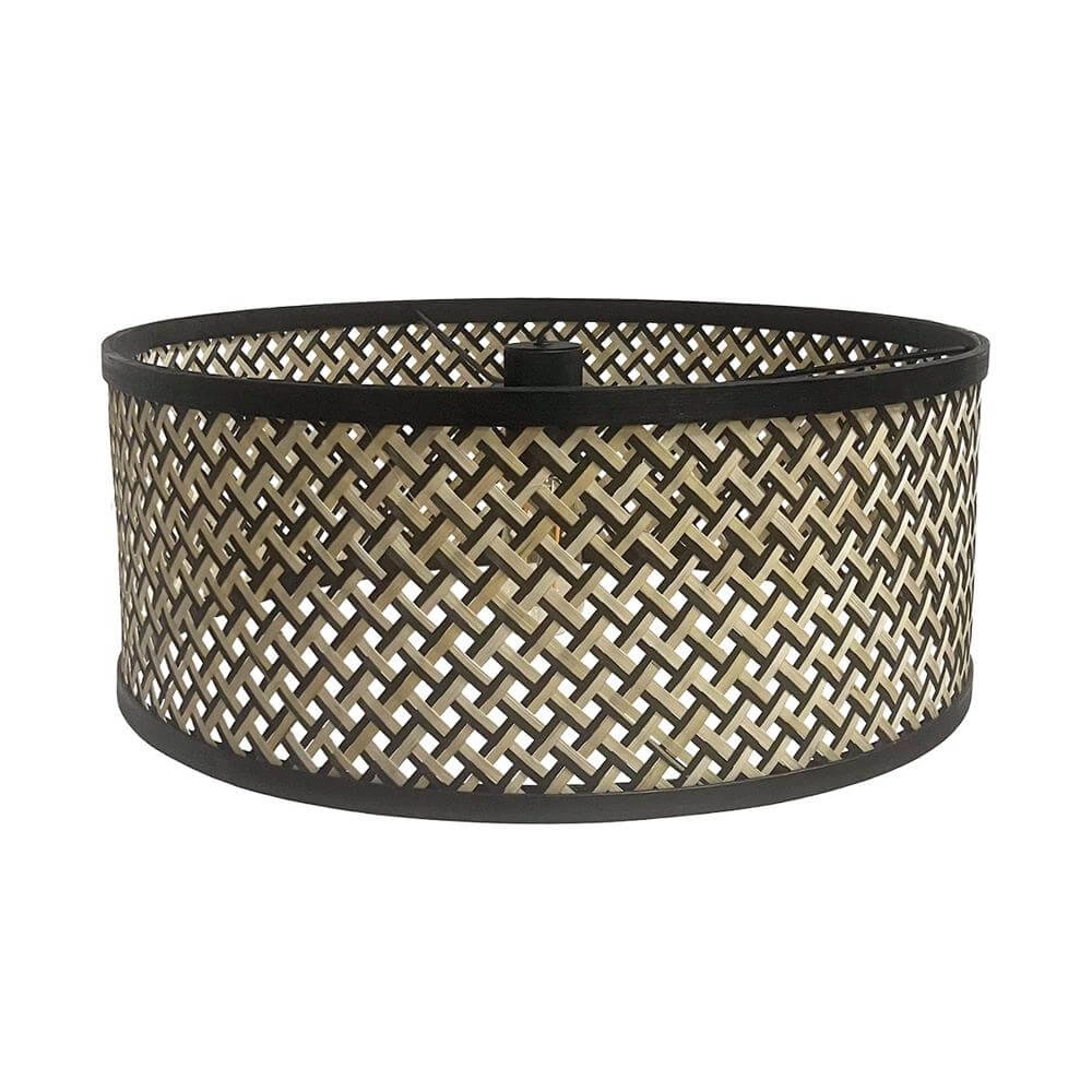 Vloerlamp 160cm Stang zwart met bamboe kap Steinhauer 8712746173826