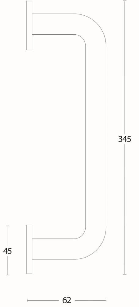Deurgreep Gripon op rozet RVS 34,5cm Intersteel 8714186080313