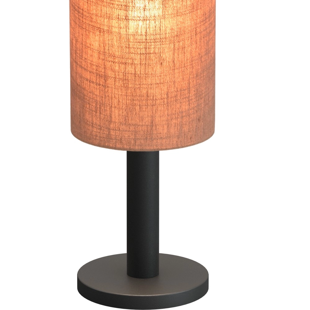 Tafellamp Lisbourg zwart met tan beige kap Masterlight