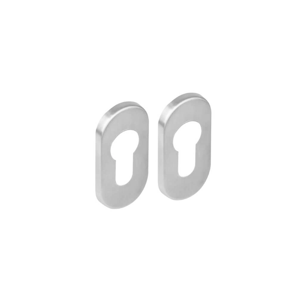 Set van 2 cilinderrozetten Tira ovaal RVS 4mm