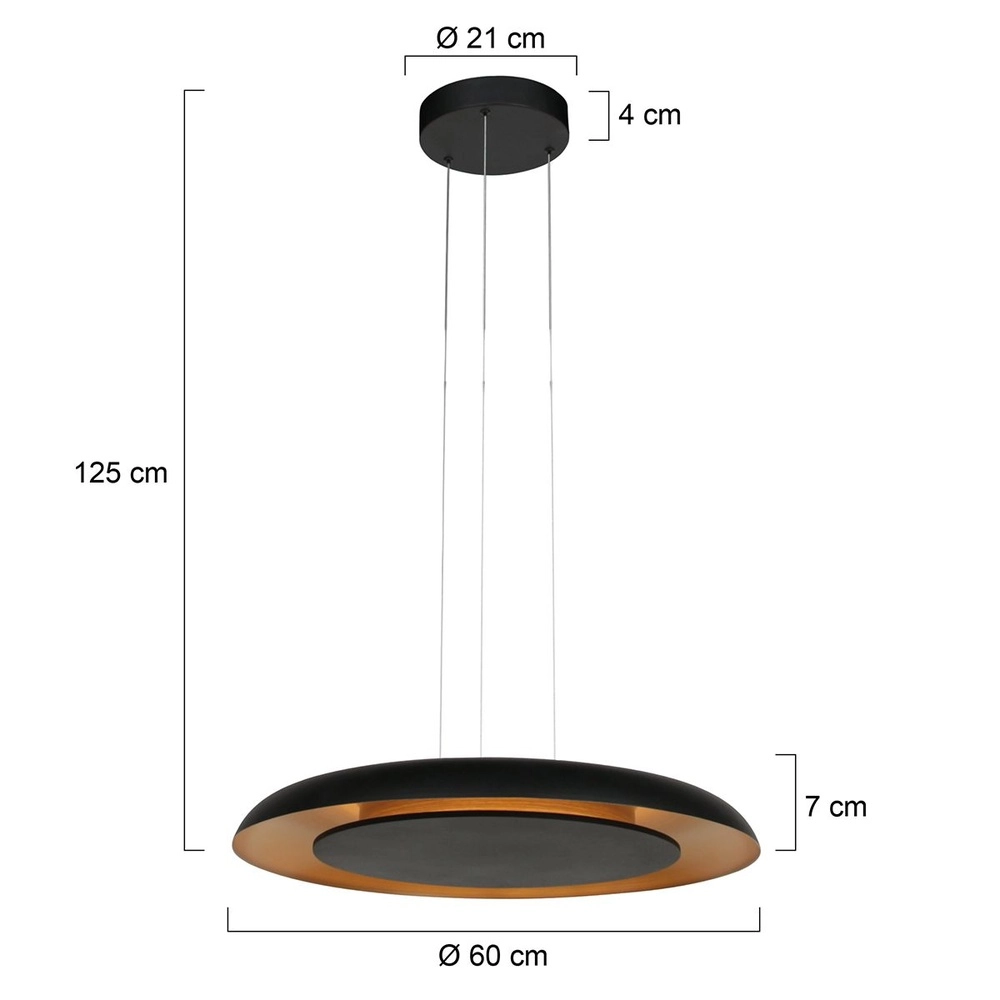 Hanglamp Golden Veil zwart Ø 60cm Steinhauer 8712746180305