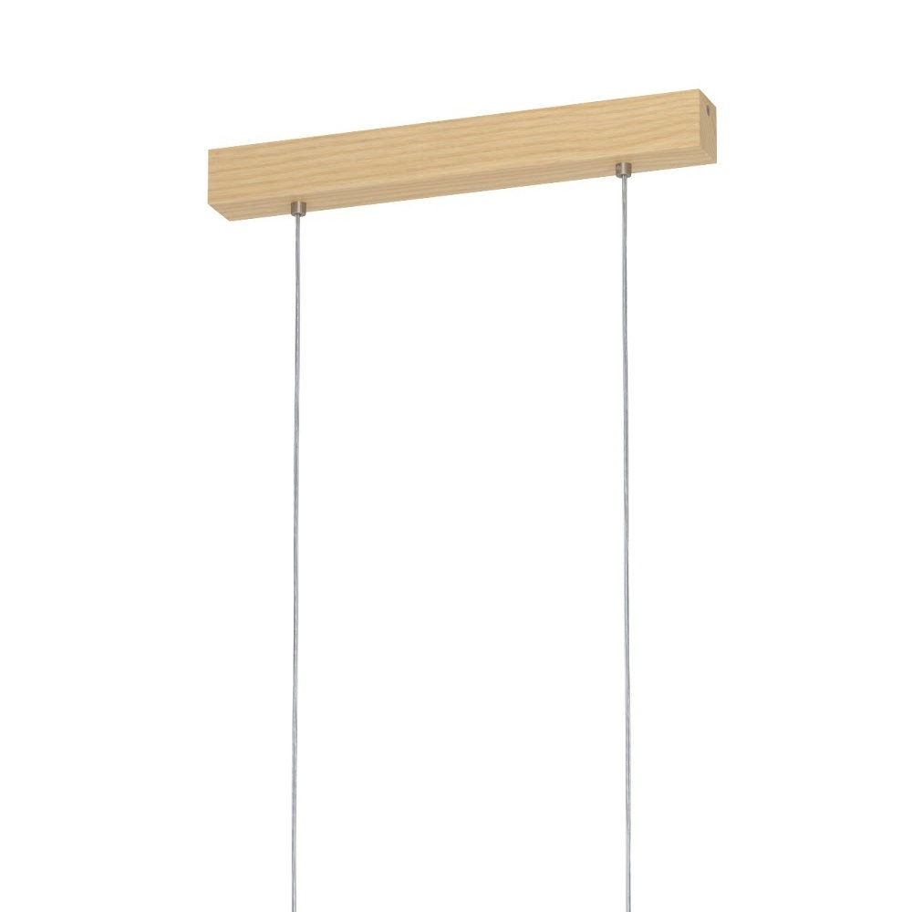 Eetkamer hanglamp Castralvo houtbruin met amber glas Eglo 9008606310050