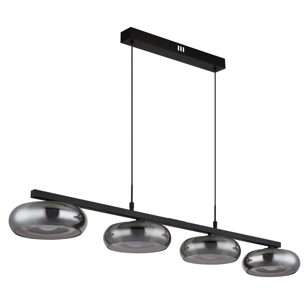 Design hanglamp Carlene 4-lichts zwart Globo 9007371569182