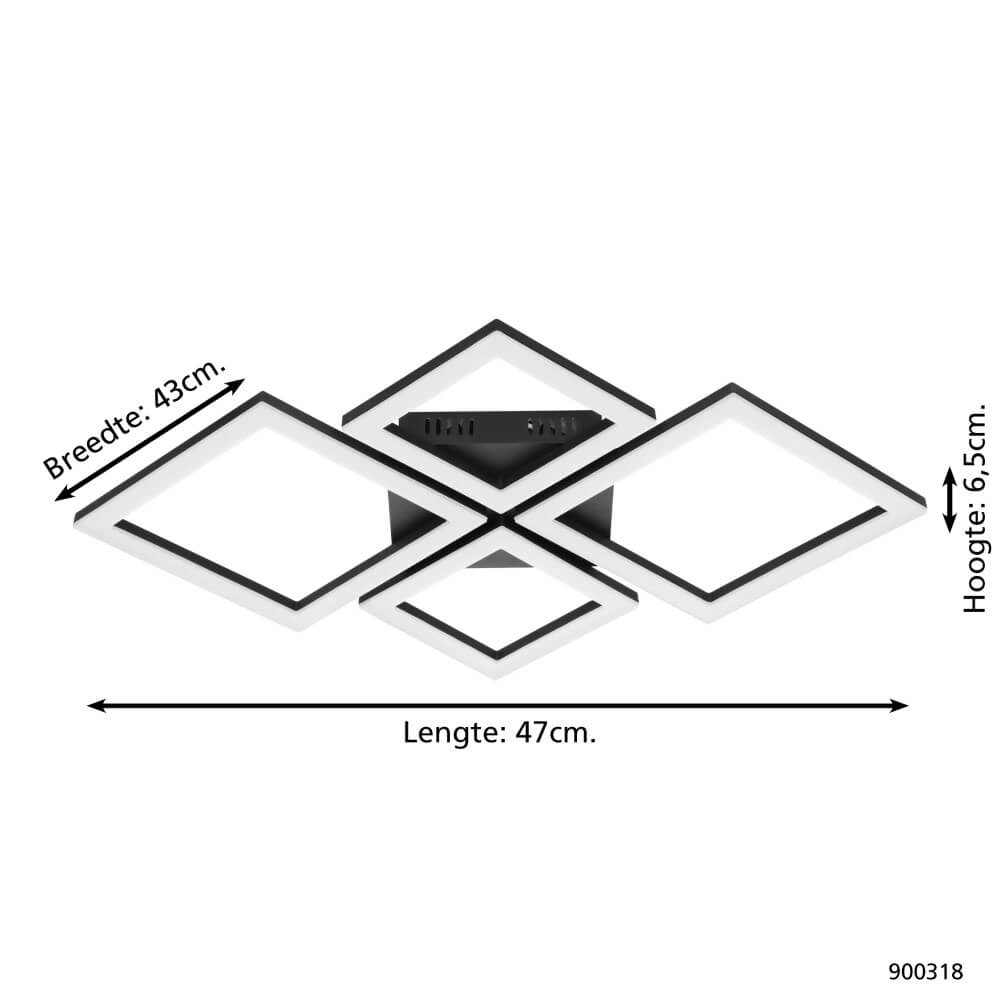 Plafondlamp Zigbee Paranday-Z 47x43cm zwart Eglo 9008606231225