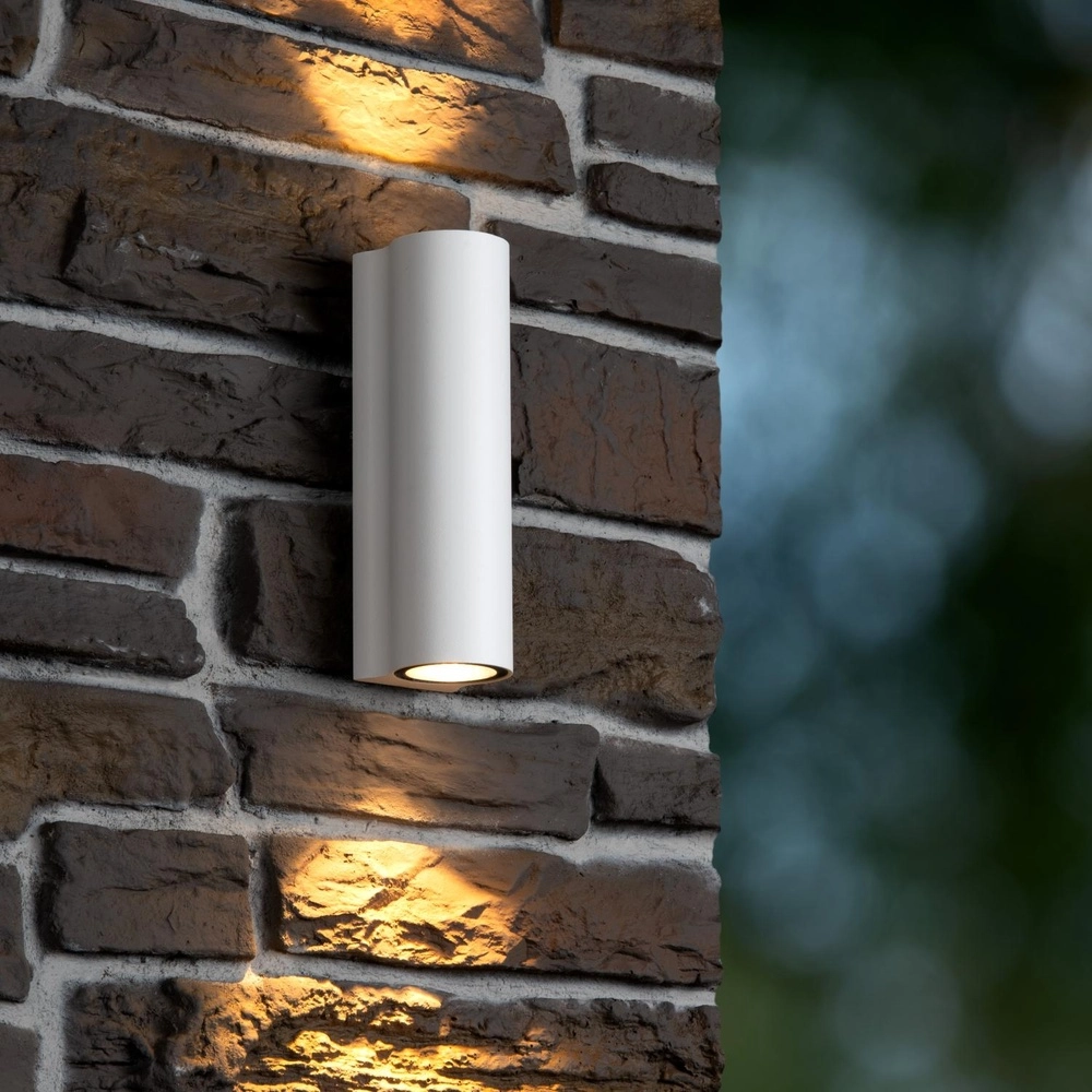 Design wandlamp Akra up en down wit IP54 Lucide 5411212334053