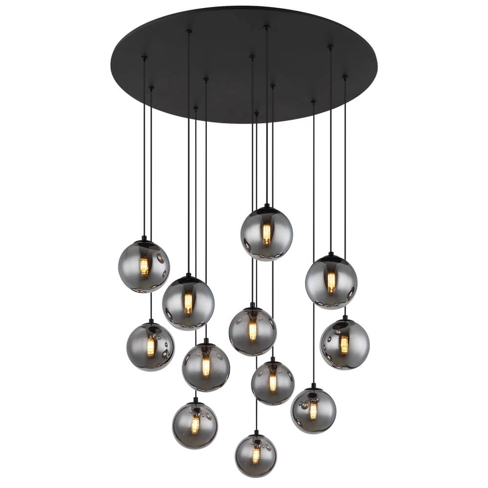 Zwarte hanglamp Riha 12-lichts
