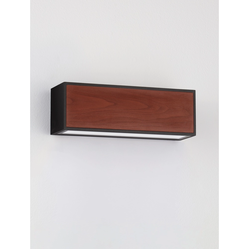 Solar wandlamp Brown zwart met hout Lyora 5212017449443