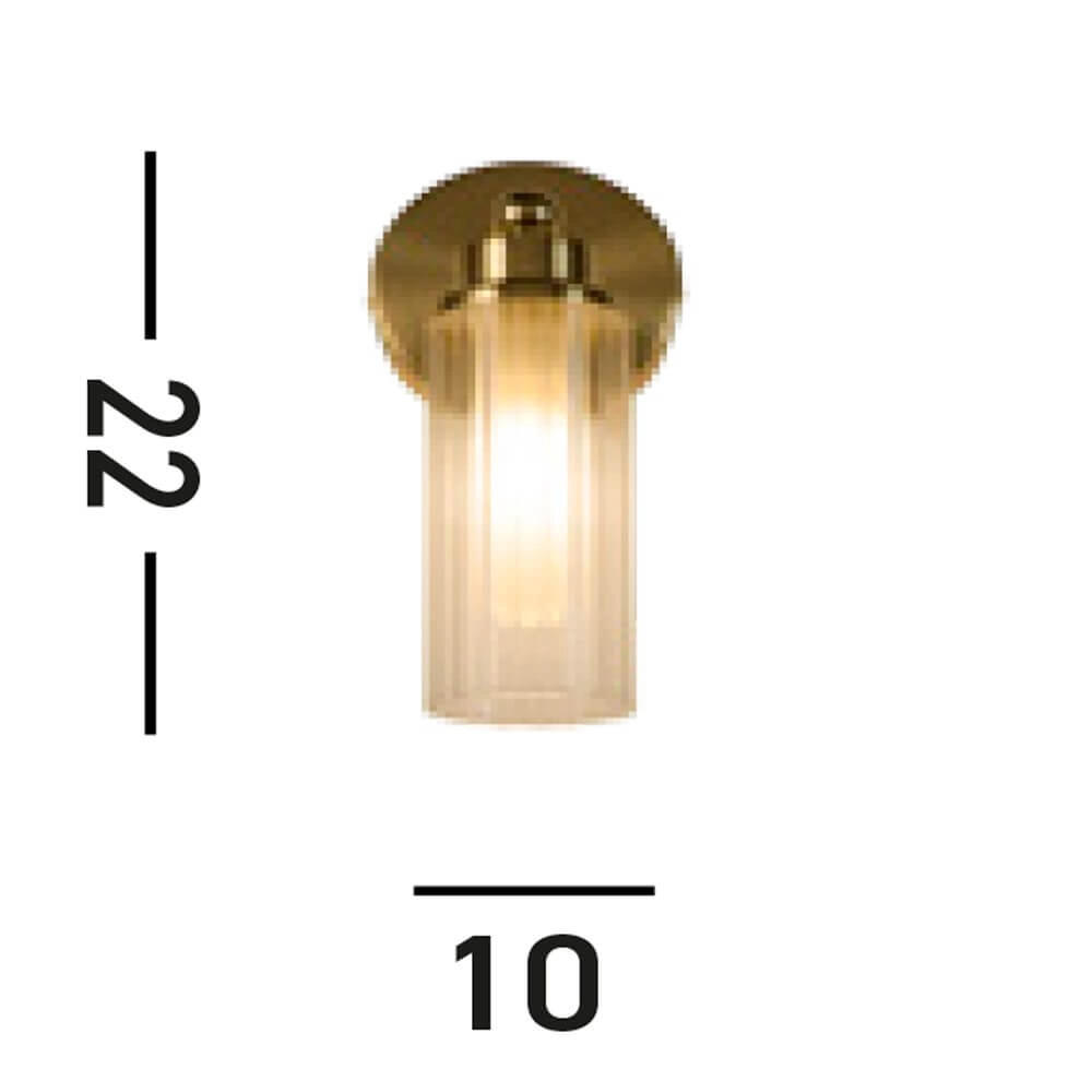 Gouden wandlamp Imperial met geribbeld glas Searchlight 5053423271958
