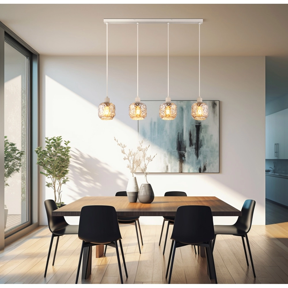 4-lichts hanglamp Antonio zand bruin Globo 9007371578726