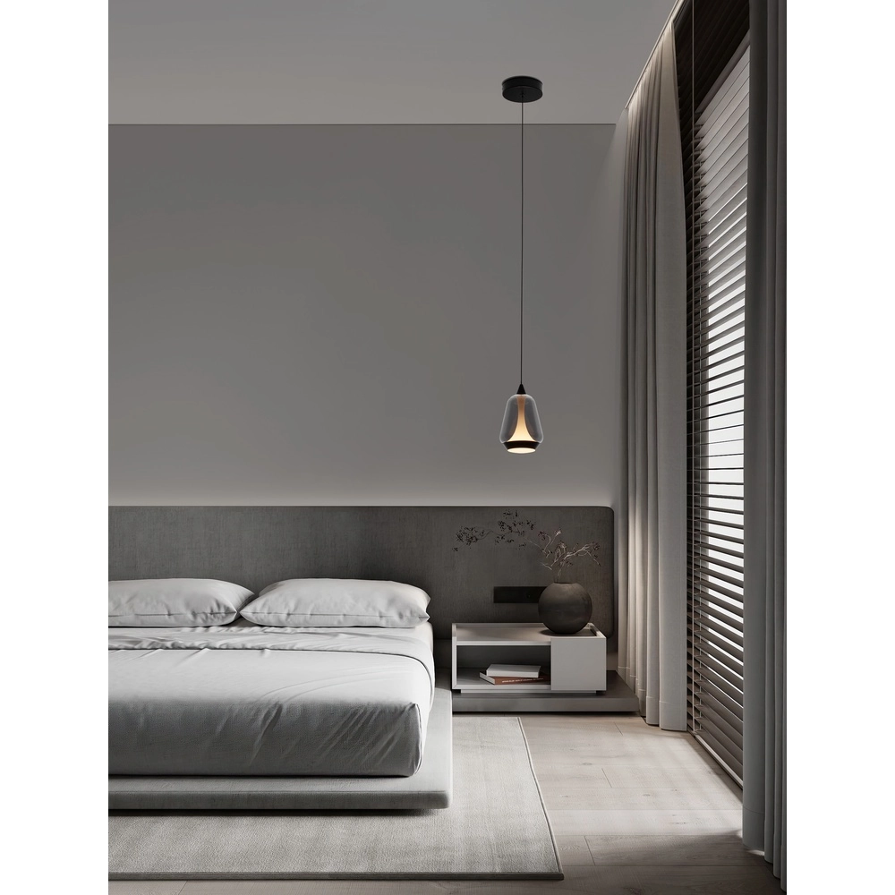 Design hanglamp Alish 1-lichts smoke glas Lyora 5212017477682