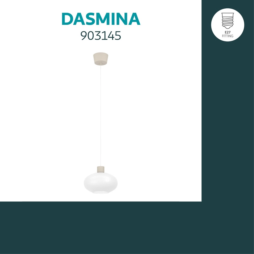 Design hanglamp Dasmina zand bruin met wit Ø 25cm Eglo 9008606406326