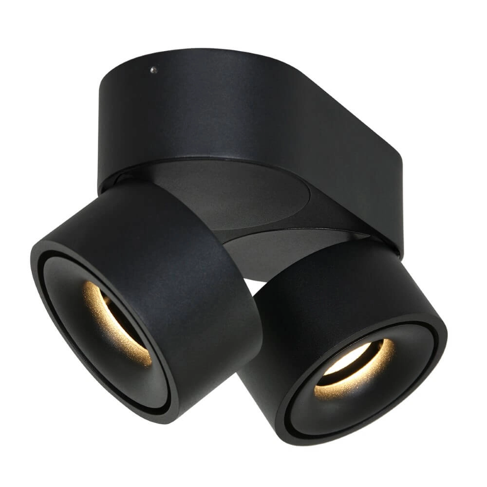 Strakke opbouwspot Fez Black 2-lichts zwart Steinhauer 8712746132502