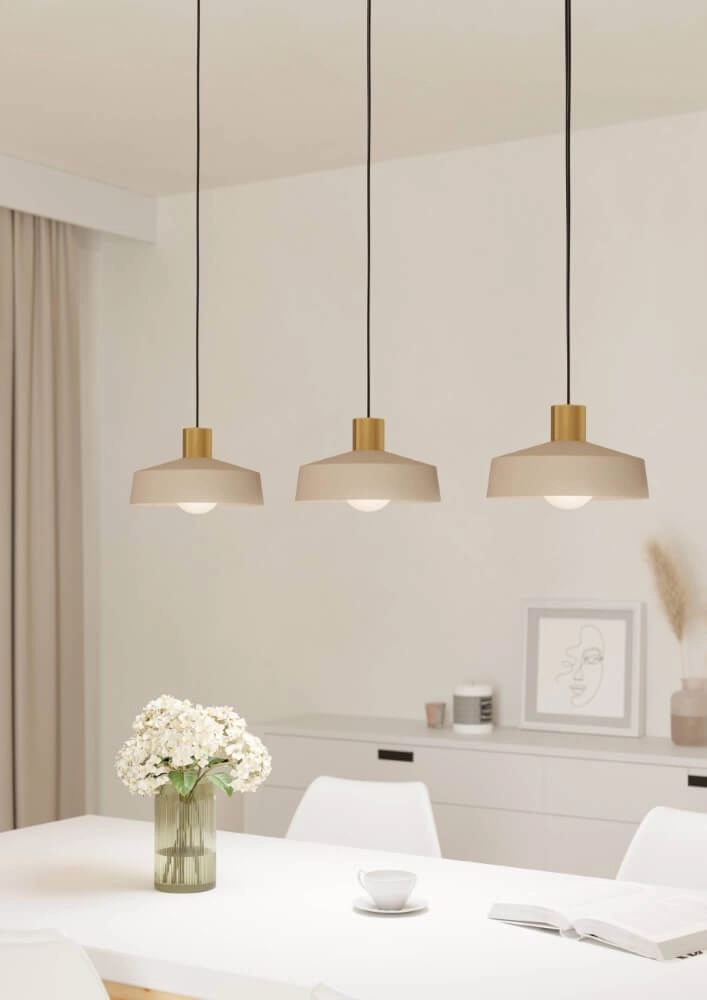 Hanglamp Valdiola 3-lichts zandbruin Eglo 9008606240579