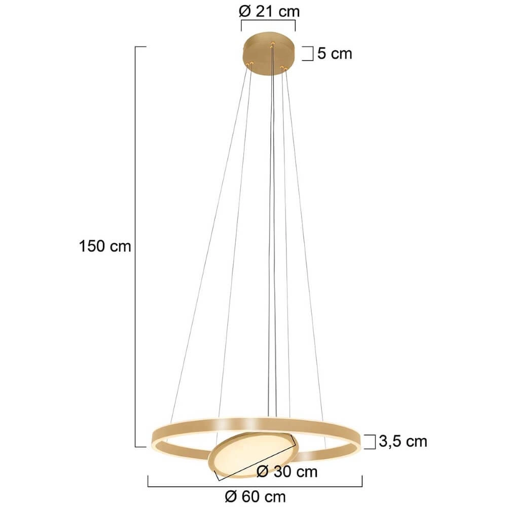 Led hanglamp Ringlux 2x led goud Steinhauer 8712746167283