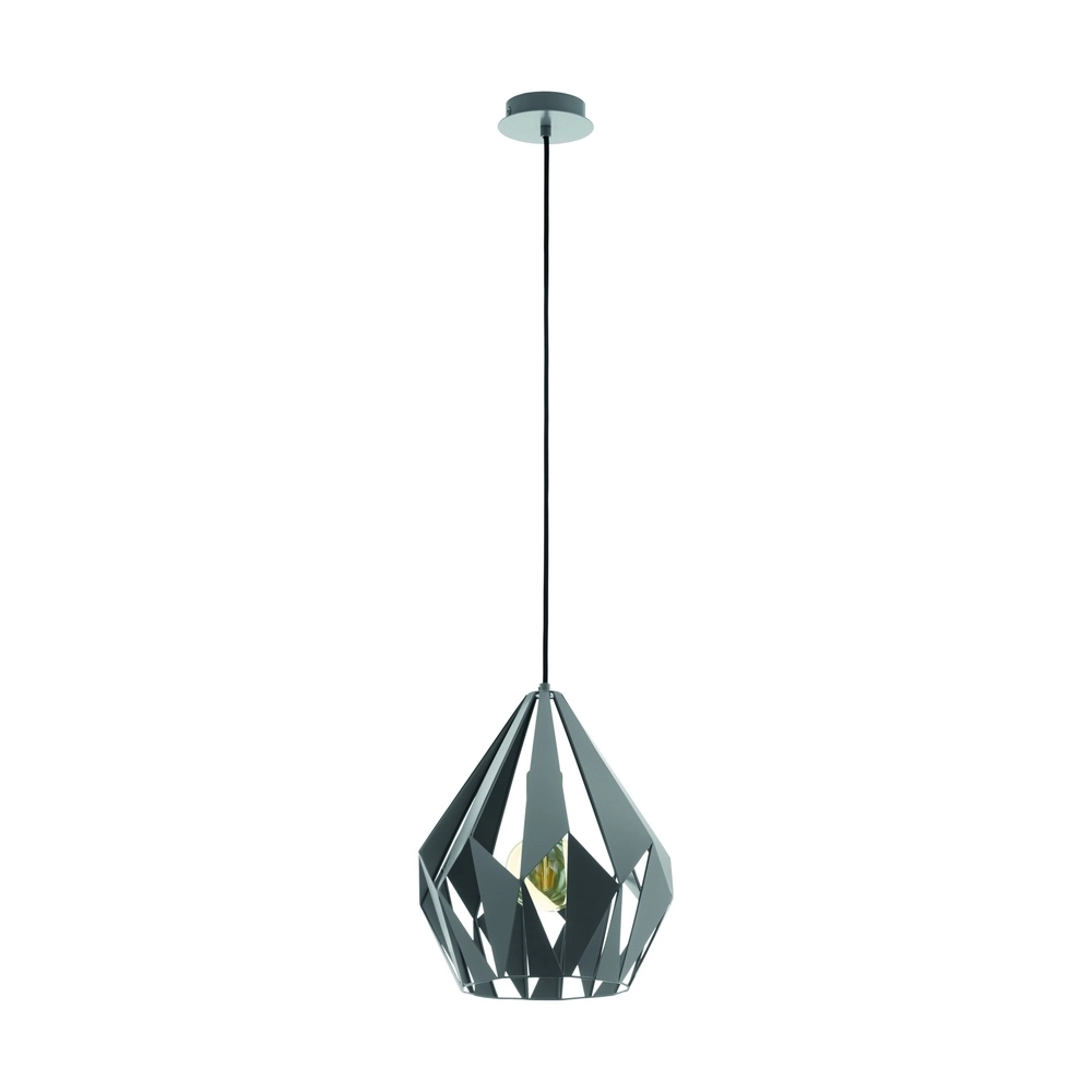 Grijze hanglamp Carlton 1 Ø 31cm